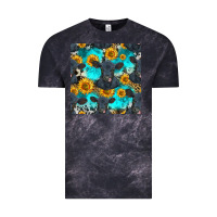 Cloud Black black angus and sunflowers seamless pattern Vintage Tee - HRA Design Shop