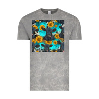 Cloud Rock black angus and sunflowers seamless pattern Vintage Tee - HRA Design Shop