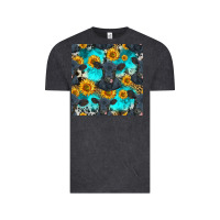 Vintage Black black angus and sunflowers seamless pattern Vintage Tee - HRA Design Shop
