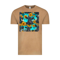 Vintage Camel black angus and sunflowers seamless pattern Vintage Tee - HRA Design Shop