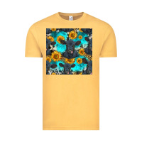 Vintage Mustard black angus and sunflowers seamless pattern Vintage Tee - HRA Design Shop