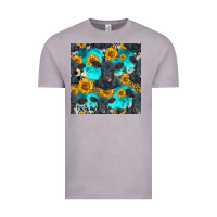 Vintage Zinc black angus and sunflowers seamless pattern Vintage Tee - HRA Design Shop