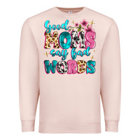 Pale Pink good moms say bad words Premium Sweatshirt - MaliasSmallBusiness