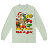 Matcha Christmas ho ho ho holy shit what a year skeleton Long Sleeve Tee - AdoDesignShop