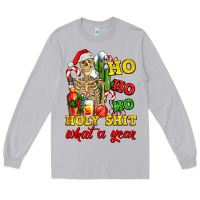 Moon Dust Christmas ho ho ho holy shit what a year skeleton Long Sleeve Tee - AdoDesignShop