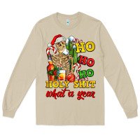 Mushroom Christmas ho ho ho holy shit what a year skeleton Long Sleeve Tee - AdoDesignShop