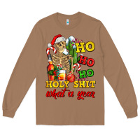 Christmas Ho Ho Ho Holy Shit What A Year Skeleton Long Sleeve Tee | Teevron