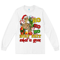 White Christmas ho ho ho holy shit what a year skeleton Long Sleeve Tee - AdoDesignShop