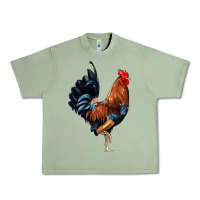 Oil Green cockerel Urban Heavy Tee - JahusDesignShop
