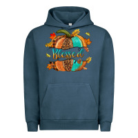 Pigment Midnight Navy Blessed pumpkin Urban Hoodie - NancyCooperArtShop