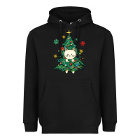 Black christmas tree cat Heavyweight Hoodie - MaliasSmallBusiness