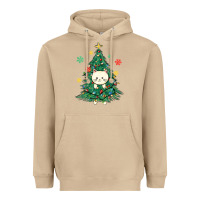 Mushroom christmas tree cat Heavyweight Hoodie - MaliasSmallBusiness