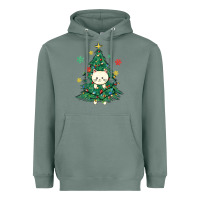Sage christmas tree cat Heavyweight Hoodie - MaliasSmallBusiness