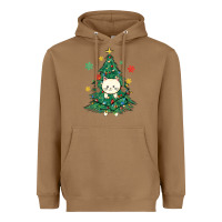 Toasted Coconut christmas tree cat Heavyweight Hoodie - MaliasSmallBusiness