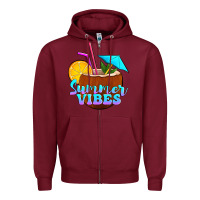 Burgundy summer vibes coconut drink Zipper Hoodie - Jasminsmagicworld