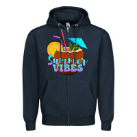 Navy summer vibes coconut drink Zipper Hoodie - Jasminsmagicworld