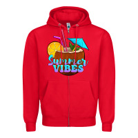 Red summer vibes coconut drink Zipper Hoodie - Jasminsmagicworld