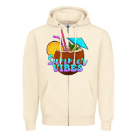 Sandshell summer vibes coconut drink Zipper Hoodie - Jasminsmagicworld