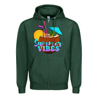 Sports Green summer vibes coconut drink Zipper Hoodie - Jasminsmagicworld
