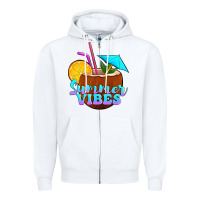 White summer vibes coconut drink Zipper Hoodie - Jasminsmagicworld