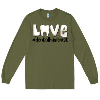 Army Green love dental hygienist Long Sleeve Tee - AdoDesignShop