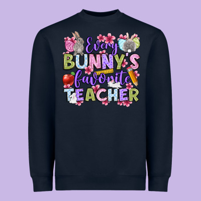 Easter Day Every Bunny's Favorite Teacher Heavyweight Sweatshirt Designed By Oliviacreatesart
