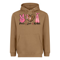 Toasted Coconut peace love ballet Heavyweight Hoodie - NancyCooperArtShop