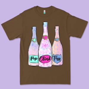Pop Clink Fizz Champagne Bubbly Premium Tee Designed By Maliassmallbusiness