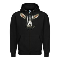Black alpine goat head Zipper Hoodie - LillyAllenDesigns