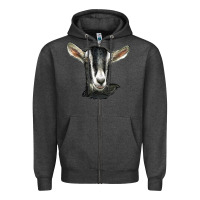 Charcoal Heather alpine goat head Zipper Hoodie - LillyAllenDesigns