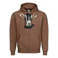 Chestnut alpine goat head Zipper Hoodie - LillyAllenDesigns