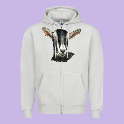 Alpine Goat Head Zipper Hoodie Designed By Lillyallendesigns