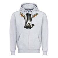 Heather Grey alpine goat head Zipper Hoodie - LillyAllenDesigns