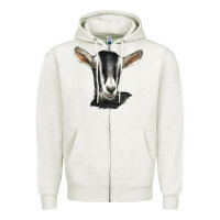 Oatmeal Heather alpine goat head Zipper Hoodie - LillyAllenDesigns