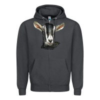 Smoke alpine goat head Zipper Hoodie - LillyAllenDesigns