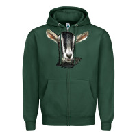 Sports Green alpine goat head Zipper Hoodie - LillyAllenDesigns