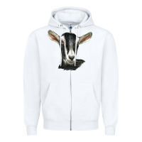 White alpine goat head Zipper Hoodie - LillyAllenDesigns