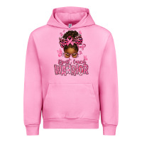 Fuchsia Pink brest cancer warrior afro messy bun Urban Hoodie - texasbilliewilder
