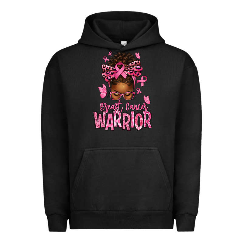 Brest Cancer Warrior Afro Messy Bun Urban Hoodie by texasbilliewilder | Teevron