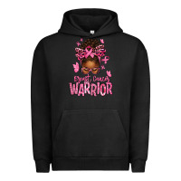 Pigment Black brest cancer warrior afro messy bun Urban Hoodie - texasbilliewilder