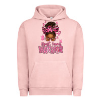 Pigment Salmon brest cancer warrior afro messy bun Urban Hoodie - texasbilliewilder