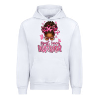 White brest cancer warrior afro messy bun Urban Hoodie - texasbilliewilder