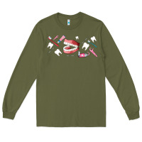 Army Green dentist elements Long Sleeve Tee - AdoDesignShop