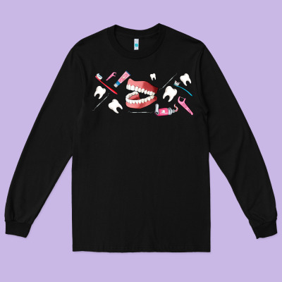 Dentist Elements Long Sleeve Tee Designed By Adodesignshop