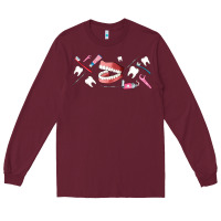 Burgundy dentist elements Long Sleeve Tee - AdoDesignShop