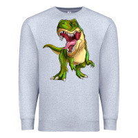 Heather Grey T-rex Premium Sweatshirt - MaliasSmallBusiness