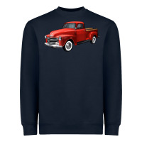 Navy western red truck right 34 view Heavyweight Sweatshirt - FaDigitalArtStudio