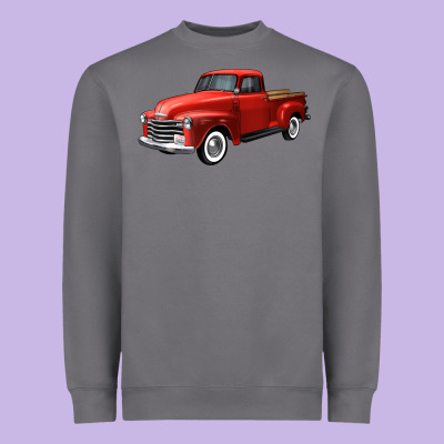 Western Red Truck Right 34 View Heavyweight Sweatshirt Designed By Fadigitalartstudio