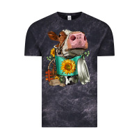 Cloud Black Simmental Cow Coffee Cup Vintage Tee - FaDigitalArtStudio