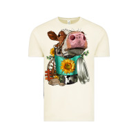 Vintage Arctic Simmental Cow Coffee Cup Vintage Tee - FaDigitalArtStudio